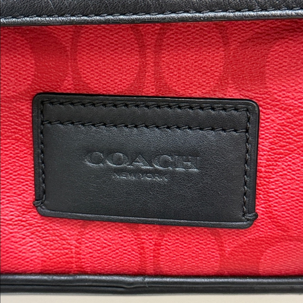 COACH Track Crossbody Blocked Signature Canvas Miami Red Pink Orange Black! - Picture 6 of 15